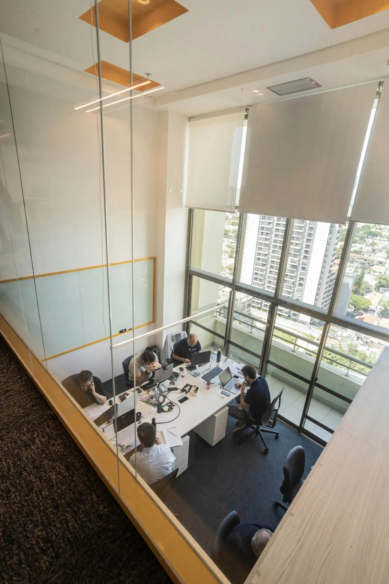 A team working in a modern office.